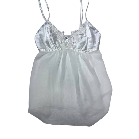 Linea Donatella Sheer Silk White lingerie Size Small - Picture 1 of 10